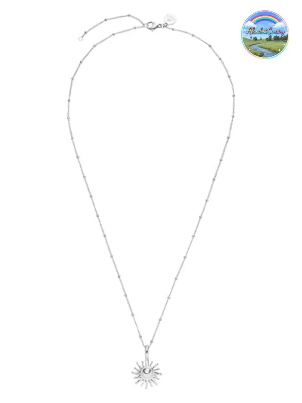 18K Gold Plated Stainless Steel Sun Pendant Necklace Adjustable Waterproof